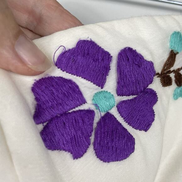 Tibi New York Strapless Mini Dress Women's Size 8 Ivory Silk Cotton Embroidered - Picture 10 of 14